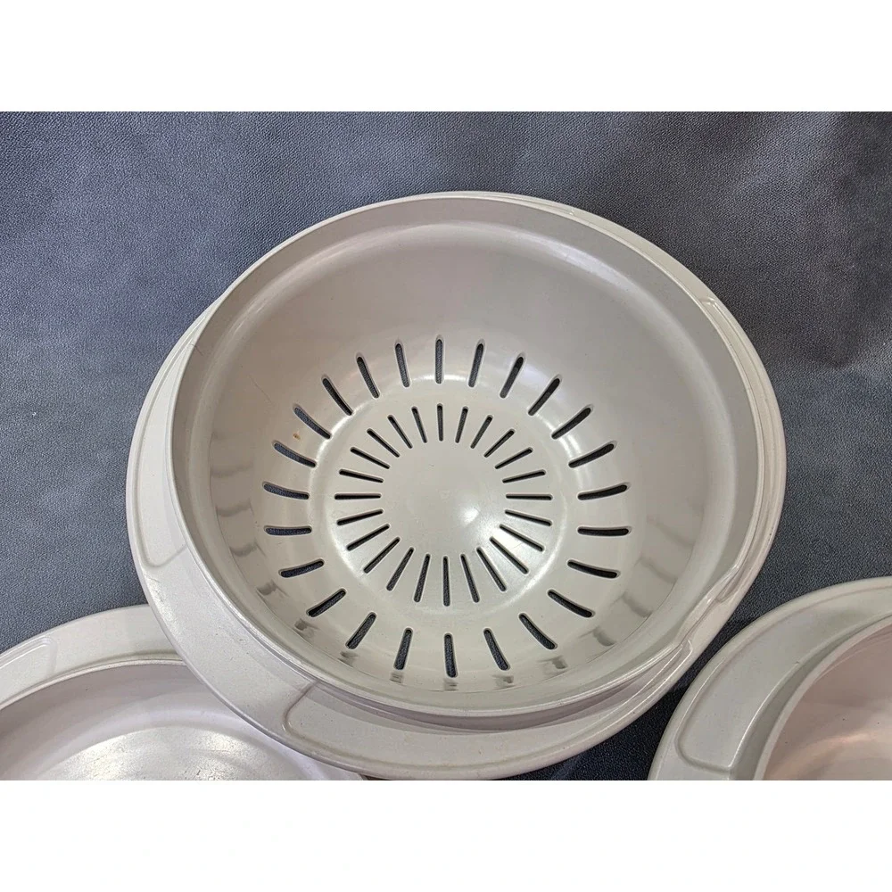 Tupperware Ultra 21 Ovenware Set 2Qt Casserole Steamer Colander 3/4Qt Lid Gray